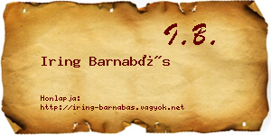 Iring Barnabás névjegykártya